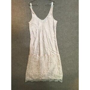Vintage Alfred Angelo ~12 Pink Satin Sheath Dress Extender W Ivory Lace‎ Border